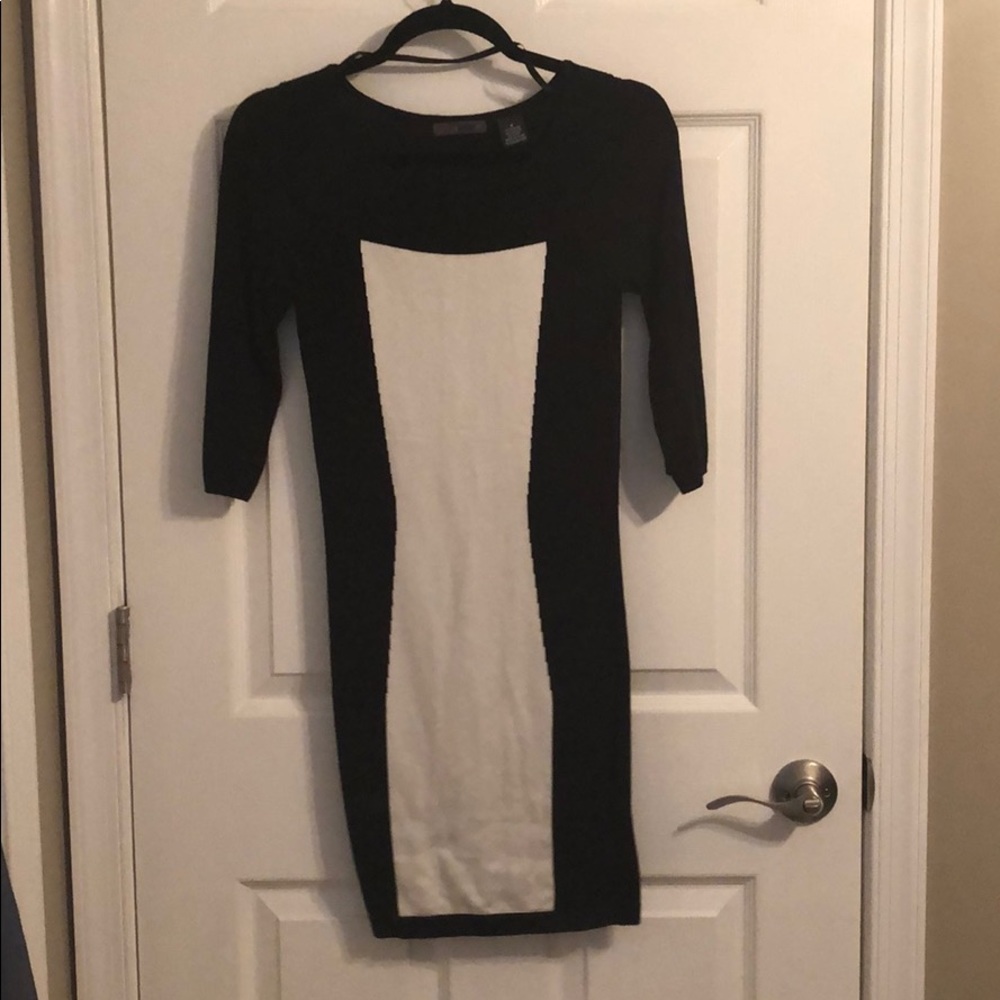 Black and white sweater dress